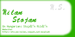 milan stojan business card